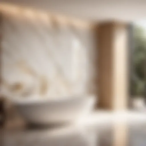 Luxurious marble feature wall in bathroom