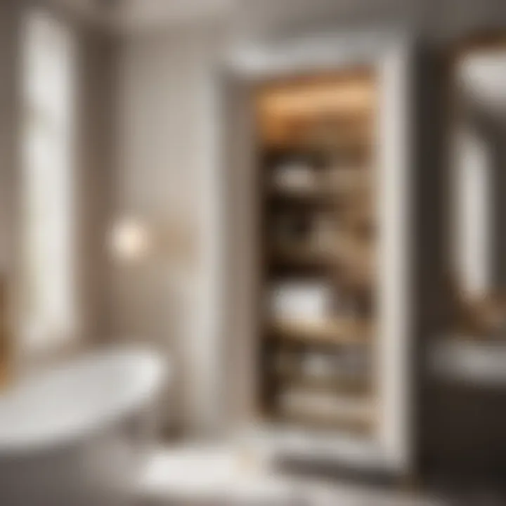 Sophisticated Storage Solution Luxurious marble finish bathroom cupboard for style and function