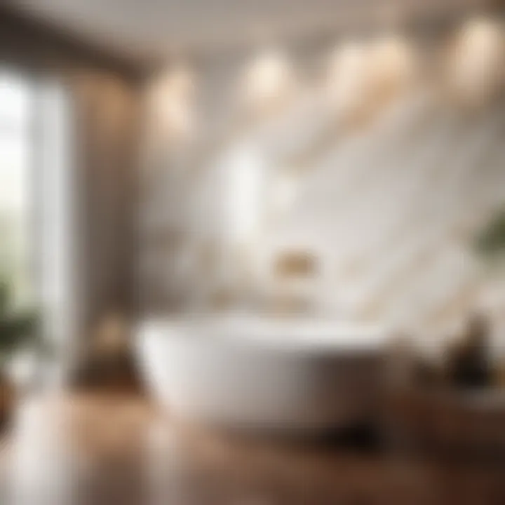 Luxurious marble finish self-adhesive wall tile