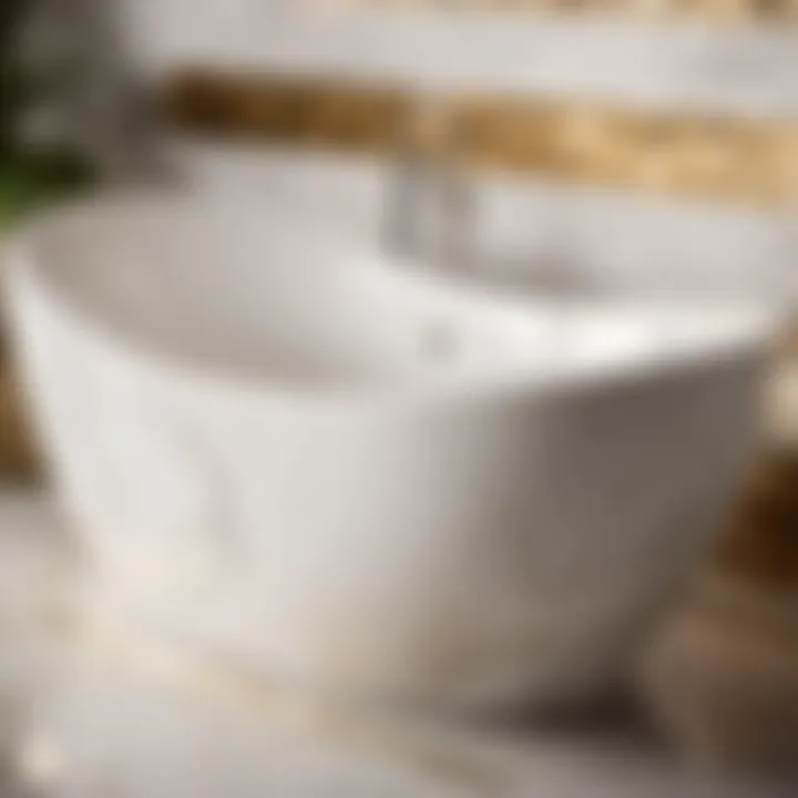 Luxurious marble material for right-hand drain bathtub