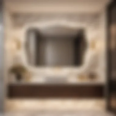Marble-themed Vanity Luxurious marble-themed built-in bathroom vanity idea