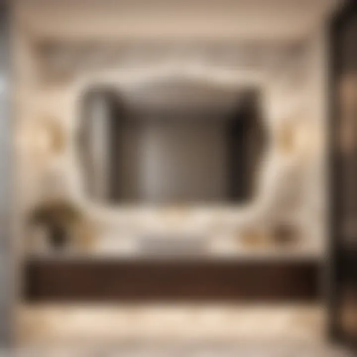Marble-themed Vanity Luxurious marble-themed built-in bathroom vanity idea
