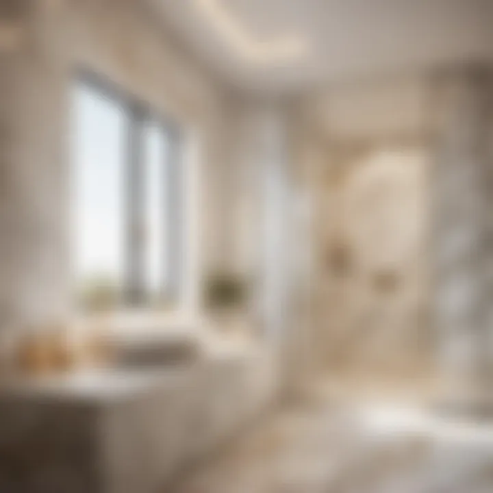 Marble Mastery in Bathroom Design Luxurious marble tiling pattern