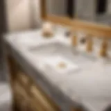Elegant Marble Vanity Top with Gold Accents Elegant marble vanity top with gold accents