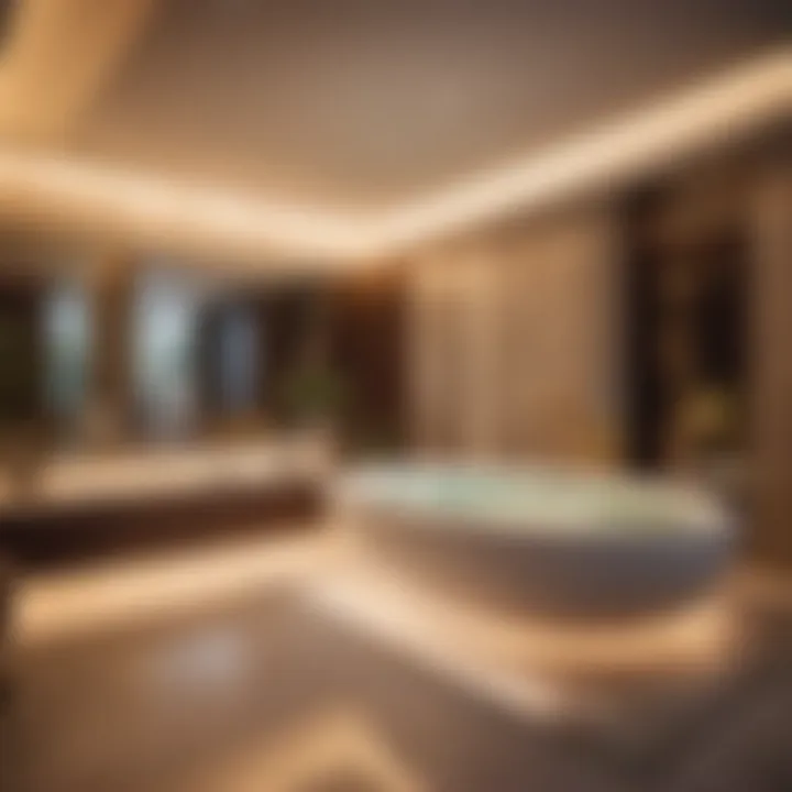 Elegant Ambiance with Soft Lighting Luxurious Master Bathroom Jacuzzi with Ambient Lighting