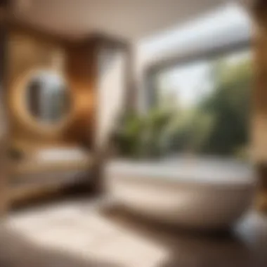 Elegant mini soaking bathtub in a modern bathroom