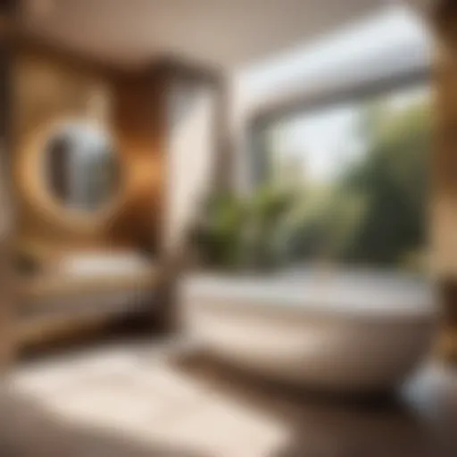 Elegant mini soaking bathtub in a modern bathroom