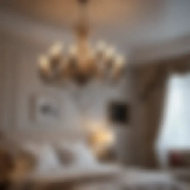 Sophisticated Chandelier Glow Chic Chandelier Lighting in Luxurious Modern Bedroom