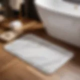 Luxurious Non-Slip Bath Mat Set in Elegant White Marble Design