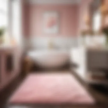 Sophisticated Bathroom Enhancement Luxurious soft pink rug enhancing bathroom decor