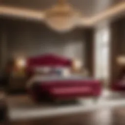 Luxurious Havertys Queen Bedroom Set with Velvet Upholstery