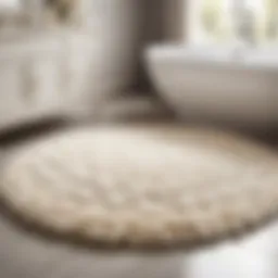 Luxurious 5 ft Round Bathroom Rug in Elegant Ivory