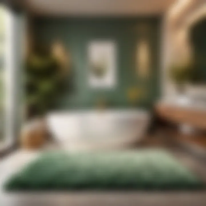 Luxurious Sage Rug in Modern Bathroom Elevate Your Bathroom with Sage Bathroom Rugs - Luxurious Sage Rug in Modern Bathroom