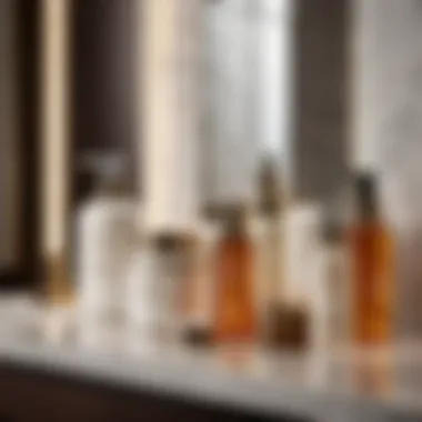 Opulent Skincare Collection Luxurious skincare products arranged neatly