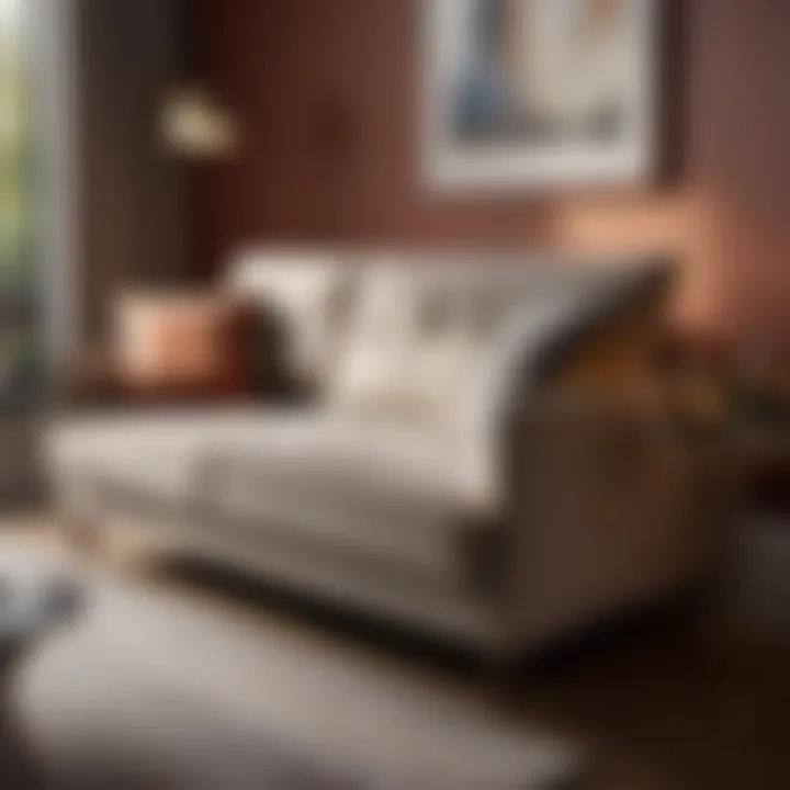 Sophisticated Comfort Luxurious small pull-out couch in a cozy bedroom setting