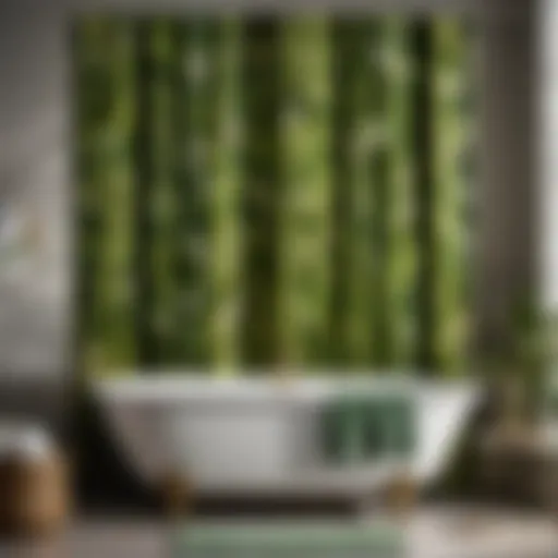 Elegant spa shower curtain with botanical motif