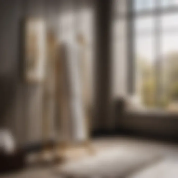 Luxurious towel stand blending seamlessly with bedroom decor