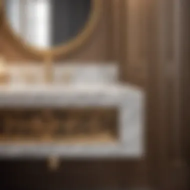 Marble Majesty Vanity Door Luxurious vanity door showcasing intricate marble inlay design