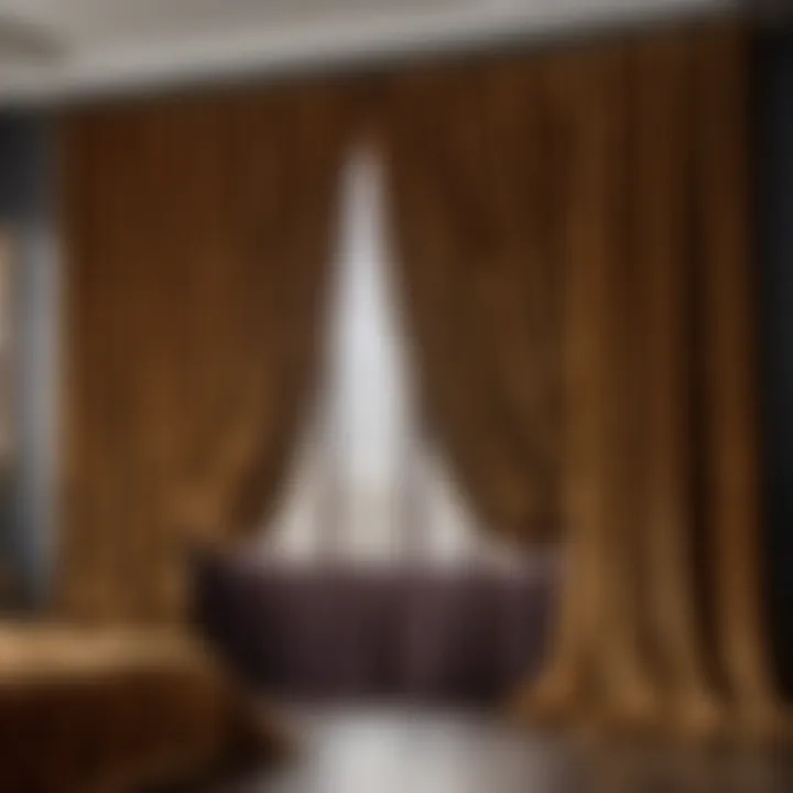 Luxurious velvet curtains in a sophisticated bedroom