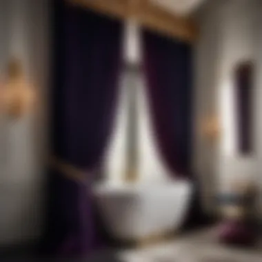 Opulent Velvet Drapery for Lavish Bathrooms Luxurious velvet 36-inch bathroom curtain in rich jewel tones