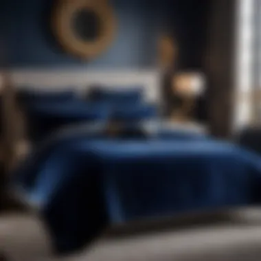 Opulent Navy Blue Bedding Elegance Luxurious Velvet Navy Blue Bedding