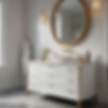 Luxurious 22-inch White Bathroom Vanity with Gold Accents