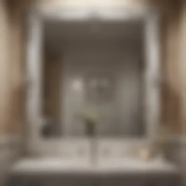 Luxurious white floral faux frame bathroom mirror