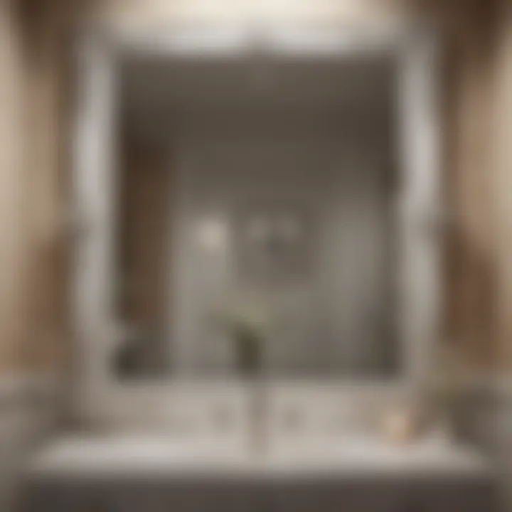 Luxurious white floral faux frame bathroom mirror