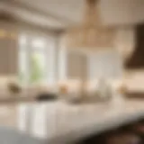 Luxurious White Marble Kitchen Countertop