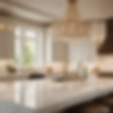 Luxurious White Marble Kitchen Countertop