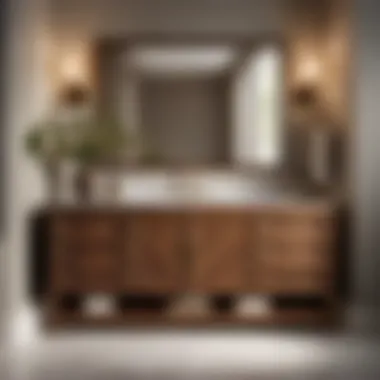 Luxurious Wooden Finish 57-Inch Bathroom Vanity Single Sink