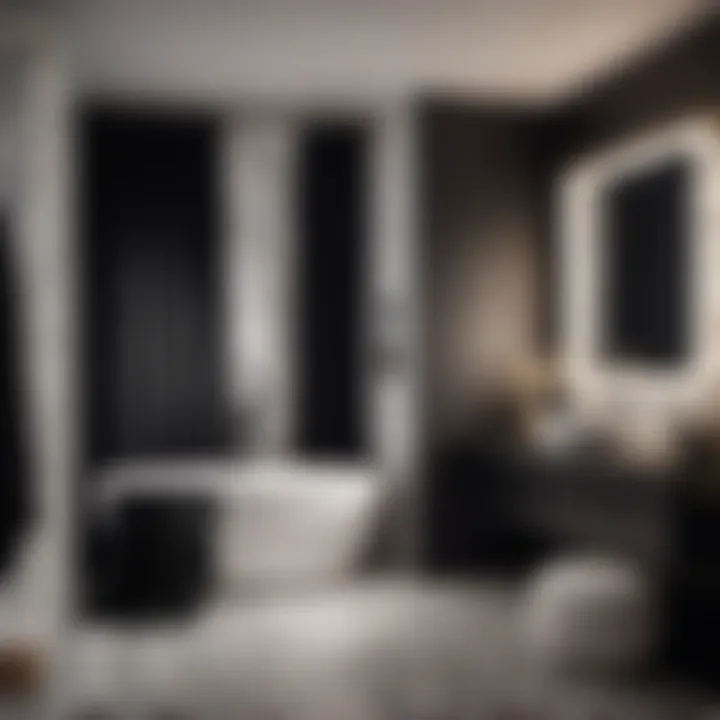 Chic Monochrome Luxury Bathroom Set Chic Black and White Bathroom Ensemble