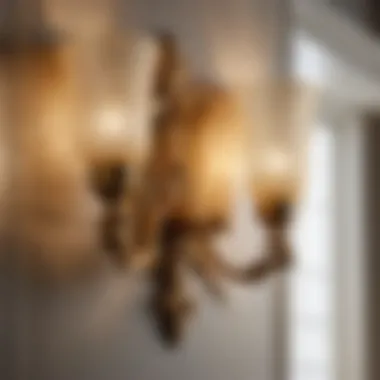 Gilded Sconces Casting Warm Glow in Lavish Bathroom Interior