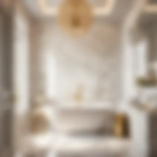 Luxury bathroom design with marble accents