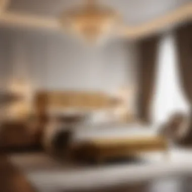 Luxury bedroom furniture store interior with premium craftsmanship