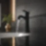 Luxury black faucet in modern bathroom