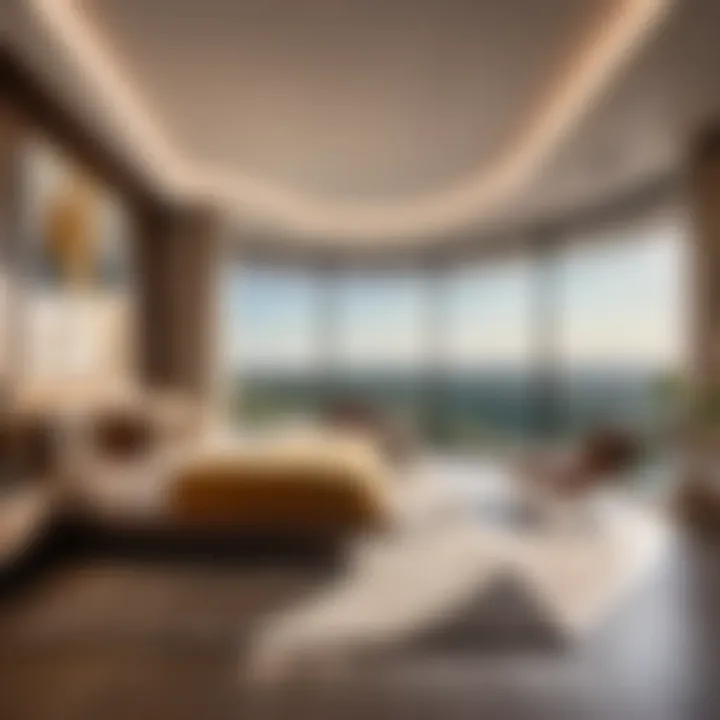 Modern design dual master bedroom with panoramic views