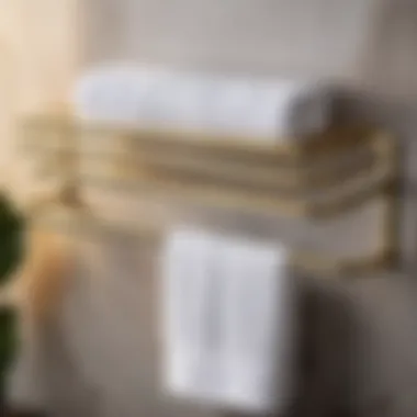 Luxurious Gold and Chrome Towel Rack