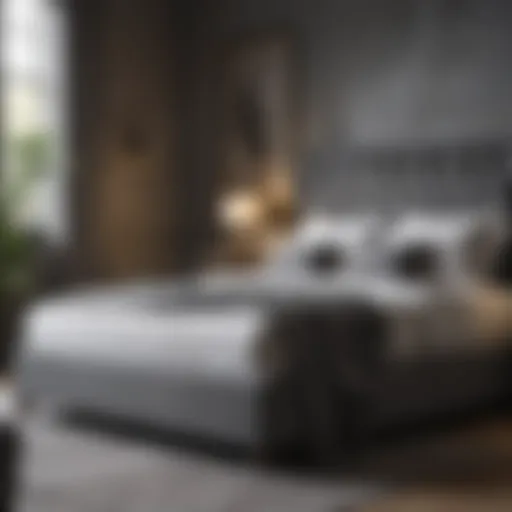 Elegant Grey Velvet Bed Frame