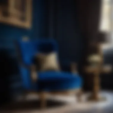 Opulent Royal Blue Velvet Armchair Luxurious Velvet Upholstered Armchair in a royal blue hue