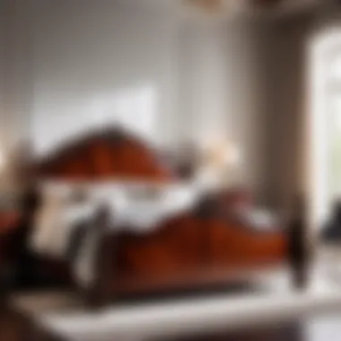 Exquisite Craftsmanship of a Mahogany Bed Frame Luxury High-End Bed Frame crafted in rich mahogany wood