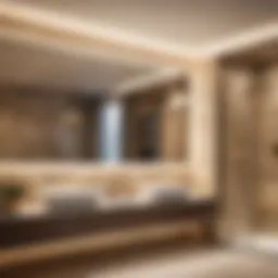 Elegant bathroom interior with a sleek flat screen TV