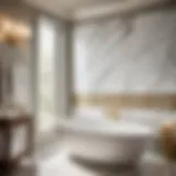 Luxurious Kohler Luxstone Bath Wall with Marble Accents