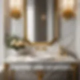 Luxurious Marble Vanity Top with Gold Accents