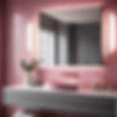 Luxurious Pink and Grey Bathroom Vanity