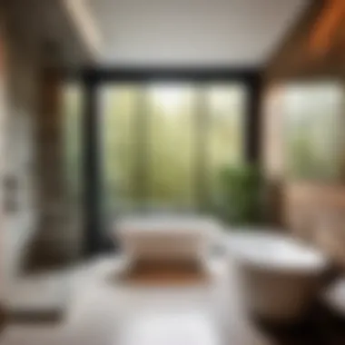 Spa-Inspired Bathroom Retreat with Dual Wall Tub Placement Luxury spa-inspired bathroom featuring a freestanding tub against two walls