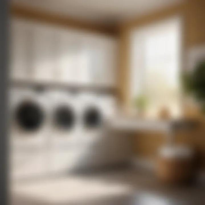 Elevating Hygiene in Laundry Space Laundry Room with Lysol Sanitizer Displayed