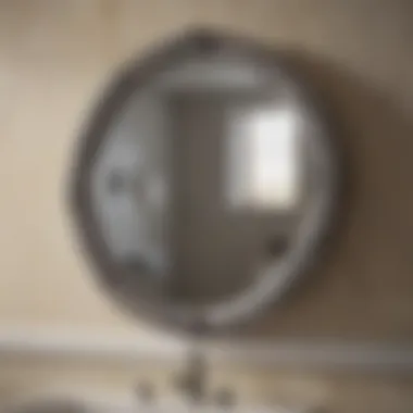 Close-up of magnification feature in bathroom mirror