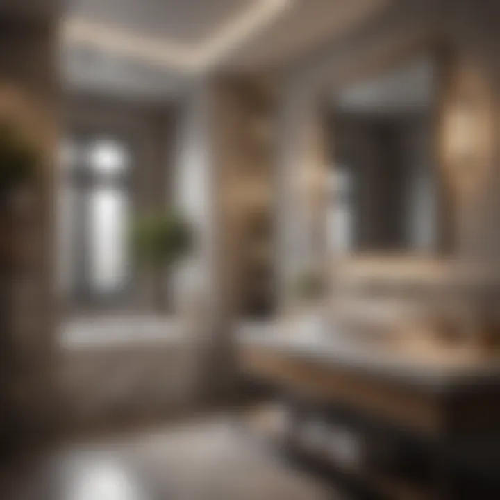 Contemporary Bathroom Functionality Luxurious bathroom space with contemporary features and smart storage solutions