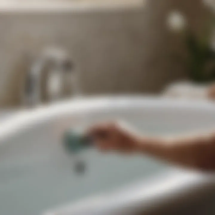 Illustration depicting maintenance tips for American Standard bathtub stoppers